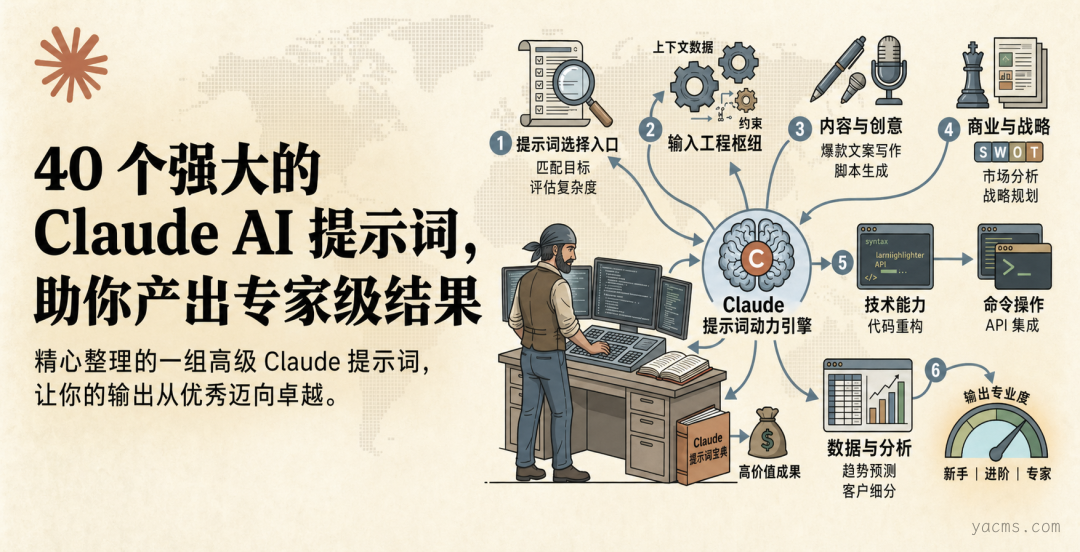 测试500个提示后精选40个结构化模板，AI输出稳定专家级结果